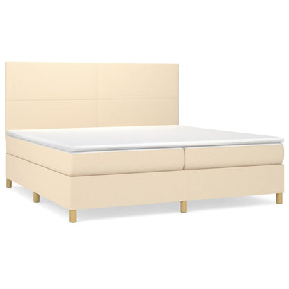 Giroletto a Molle con Materasso Crema 200x200 cm in Tessuto