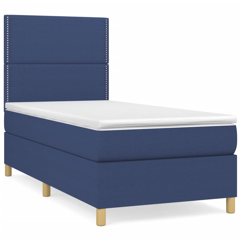 Giroletto a Molle con Materasso Blu 90x190 cm in Tessuto | homemem39