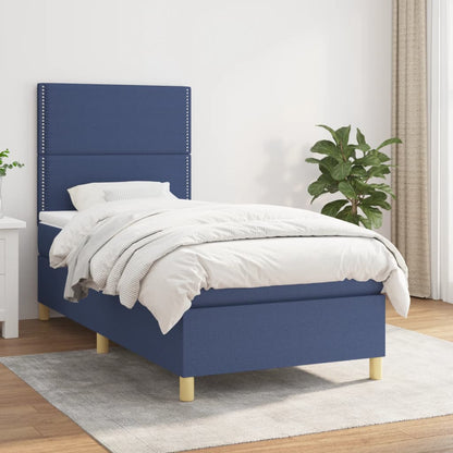 Giroletto a Molle con Materasso Blu 90x190 cm in Tessuto | homemem39