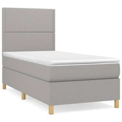 Giroletto a Molle con Materasso Grigio Chiaro 90x200 cm Tessuto | homemem39