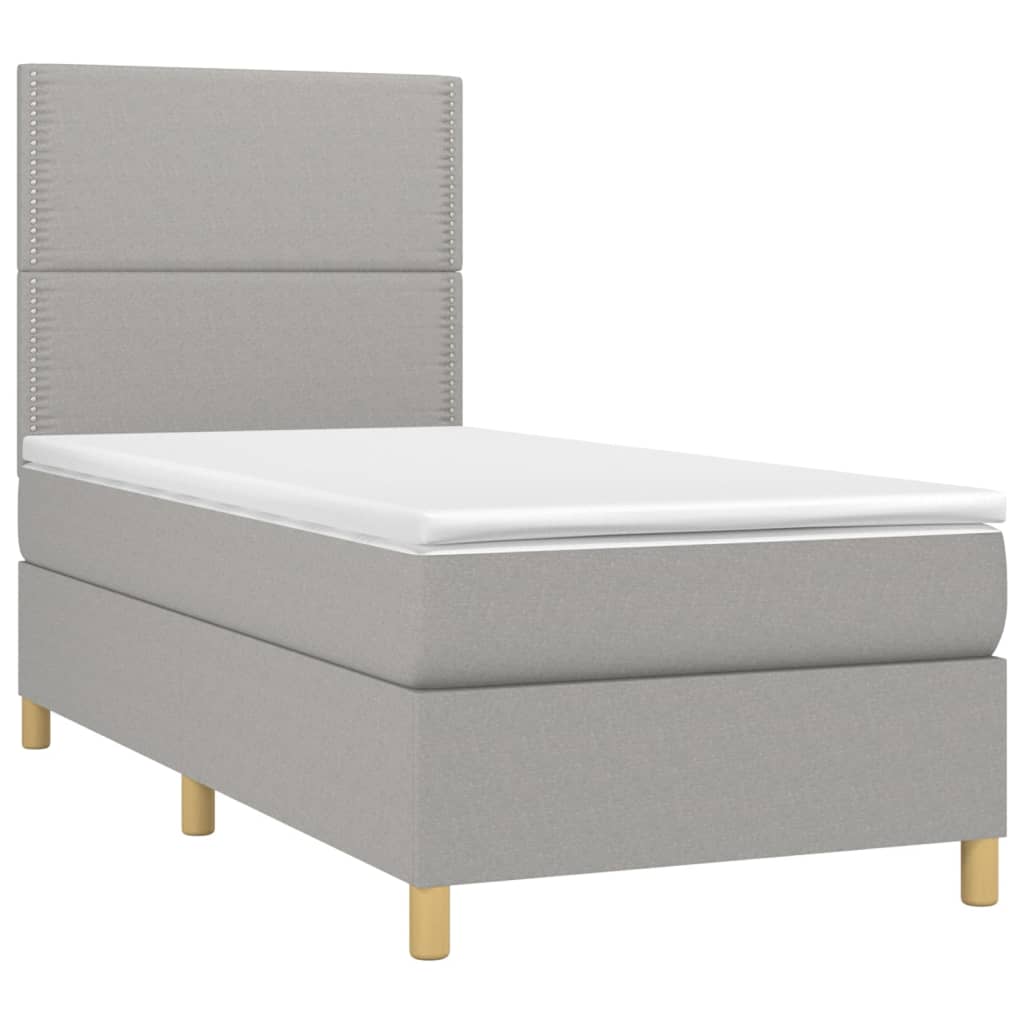 Giroletto a Molle con Materasso Grigio Chiaro 90x200 cm Tessuto | homemem39