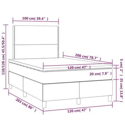 Giroletto a Molle con Materasso Tortora 120x200 cm in Tessuto | homemem39