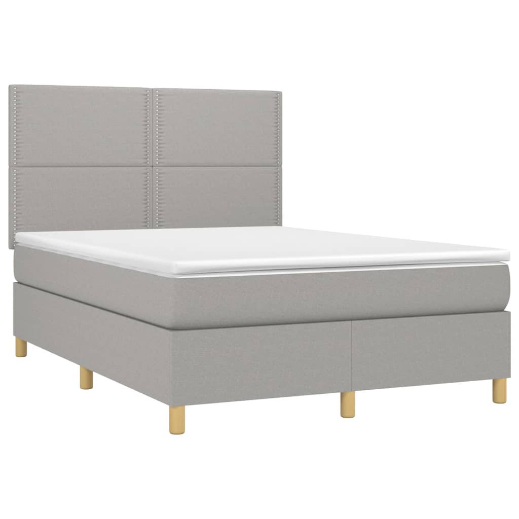 Giroletto a Molle con Materasso Grigio Chiaro 140x190cm Tessuto | homemem39