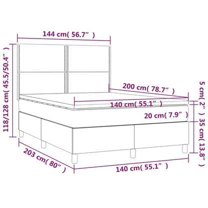 Giroletto a Molle con Materasso Marrone Scuro 140x200cm Tessuto | homemem39