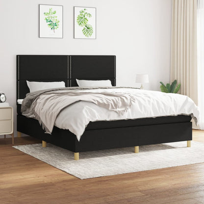 Giroletto a Molle con Materasso Nero 160x200 cm in Tessuto | homemem39