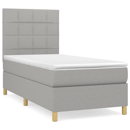 Giroletto a Molle con Materasso Grigio Chiaro 90x200 cm Tessuto | homemem39