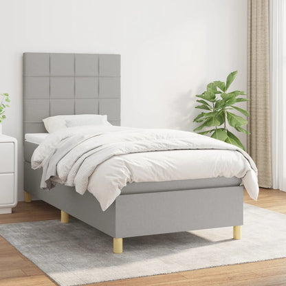 Giroletto a Molle con Materasso Grigio Chiaro 90x200 cm Tessuto | homemem39