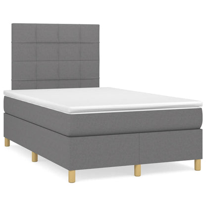Giroletto a Molle con Materasso Grigio Scuro 120x200 cm Tessuto | homemem39