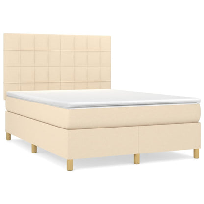 Giroletto a Molle con Materasso Crema 140x19 cm in Tessuto | homemem39