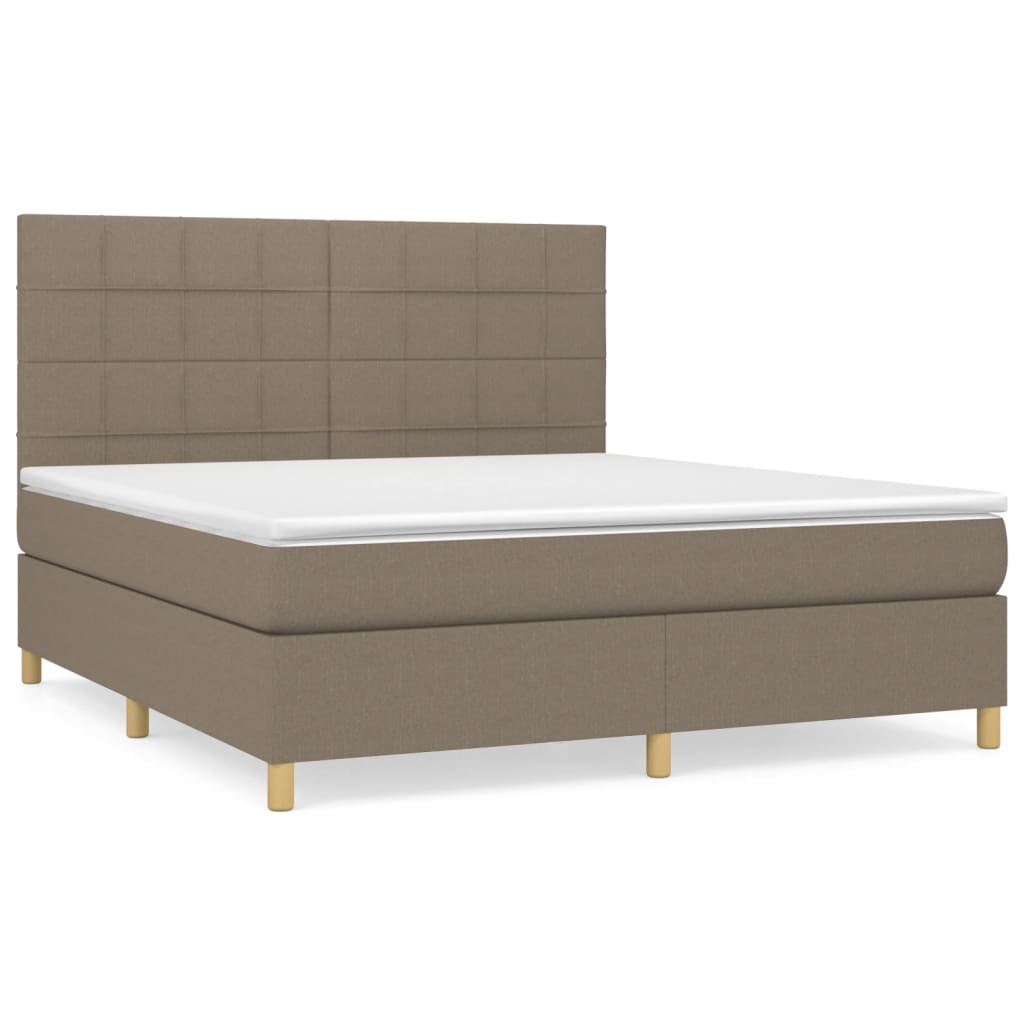 Giroletto a Molle con Materasso Tortora 180x200 cm in Tessuto