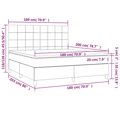 Giroletto a Molle con Materasso Tortora 180x200 cm in Tessuto | homemem39