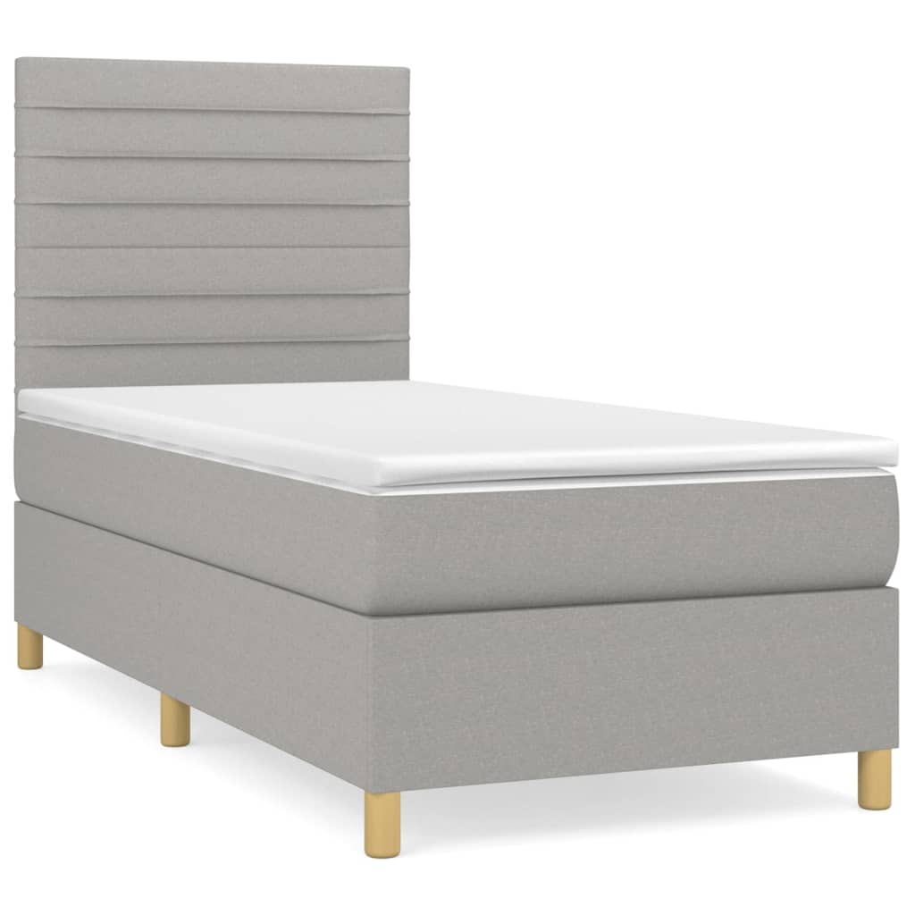 Giroletto a Molle con Materasso Grigio Chiaro 90x200 cm Tessuto | homemem39