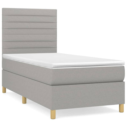 Giroletto a Molle con Materasso Grigio Chiaro 90x200 cm Tessuto | homemem39