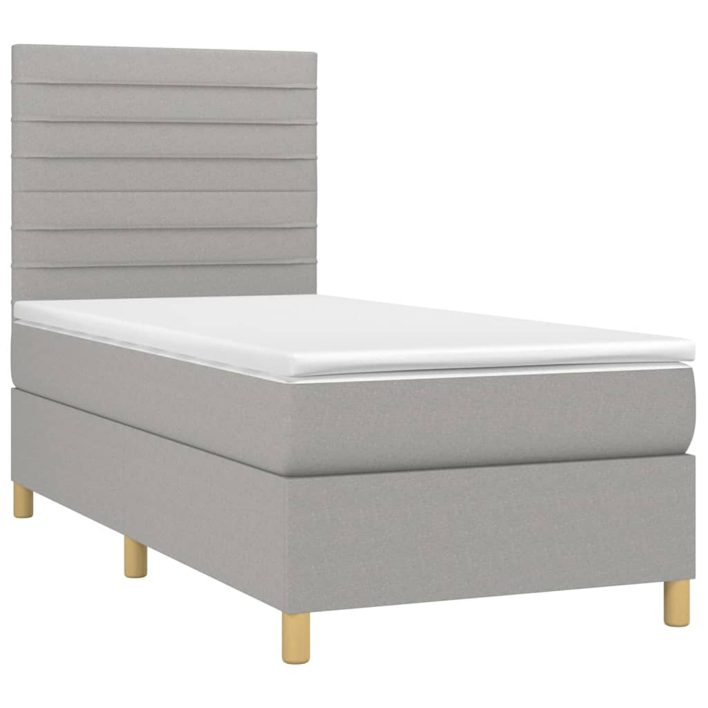 Giroletto a Molle con Materasso Grigio Chiaro 90x200 cm Tessuto | homemem39
