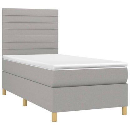 Giroletto a Molle con Materasso Grigio Chiaro 90x200 cm Tessuto | homemem39