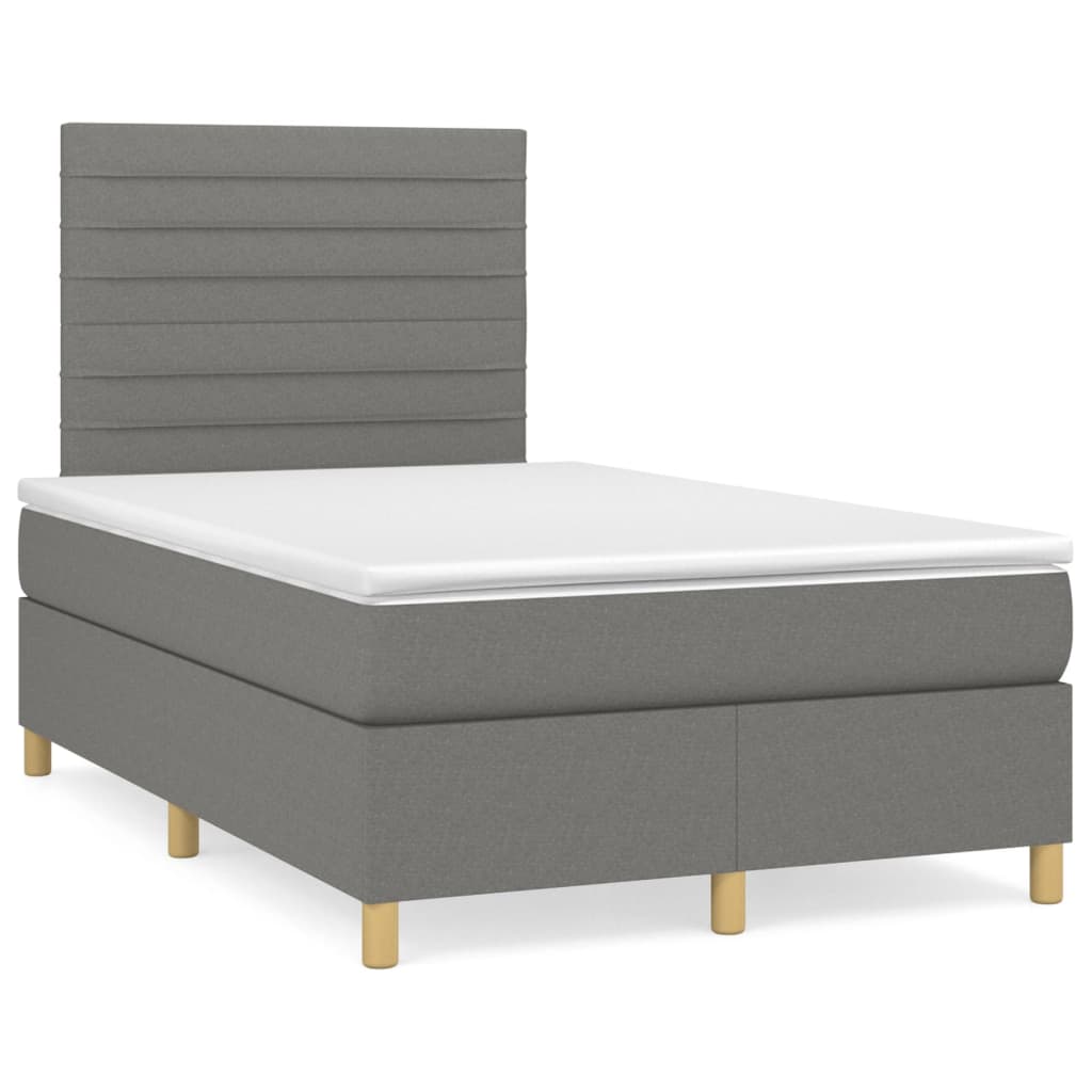 Giroletto a Molle con Materasso Grigio Scuro 120x200 cm Tessuto | homemem39