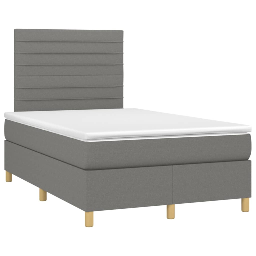Giroletto a Molle con Materasso Grigio Scuro 120x200 cm Tessuto | homemem39
