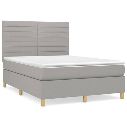 Giroletto a Molle con Materasso Grigio Chiaro 140x190cm Tessuto | homemem39