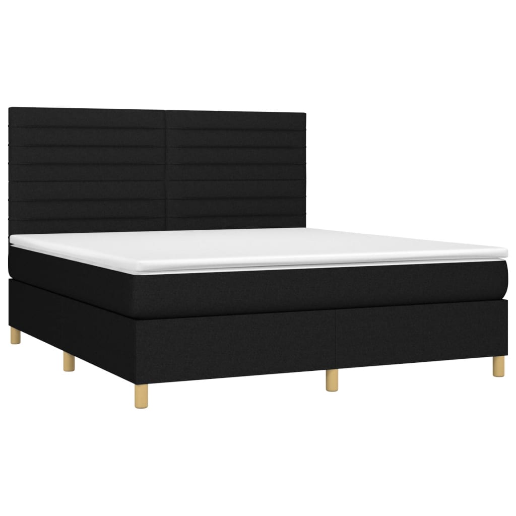 Giroletto a Molle con Materasso Nero 160x200 cm in Tessuto | homemem39