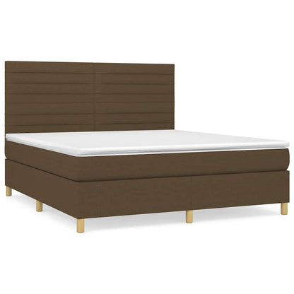 Giroletto a Molle con Materasso Marrone Scuro 180x200cm Tessuto | homemem39