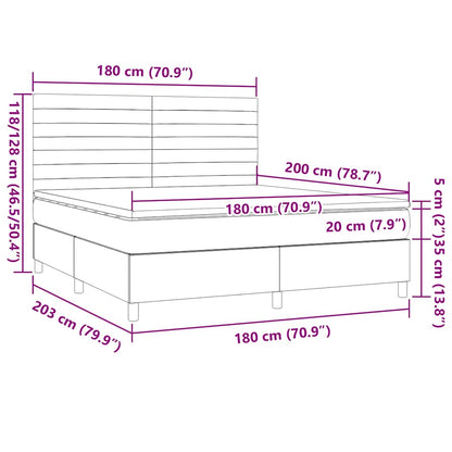 Giroletto a Molle con Materasso Marrone Scuro 180x200cm Tessuto | homemem39