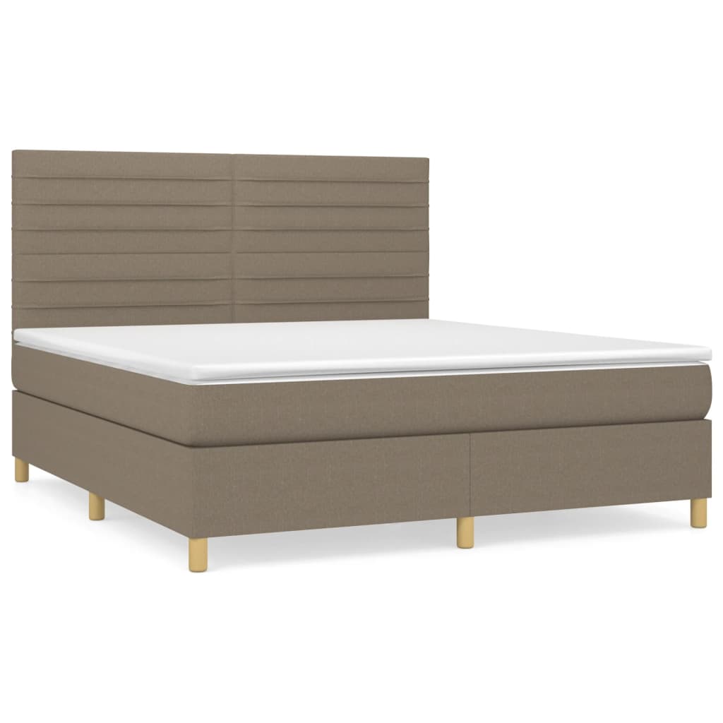 Giroletto a Molle con Materasso Tortora 180x200 cm in Tessuto | homemem39