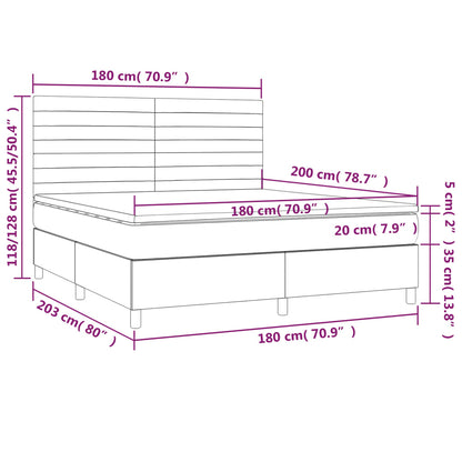 Giroletto a Molle con Materasso Tortora 180x200 cm in Tessuto | homemem39