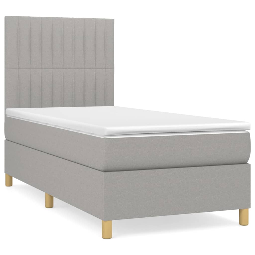Giroletto a Molle con Materasso Grigio Chiaro 90x200 cm Tessuto | homemem39