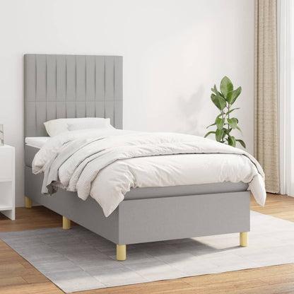 Giroletto a Molle con Materasso Grigio Chiaro 90x200 cm Tessuto | homemem39