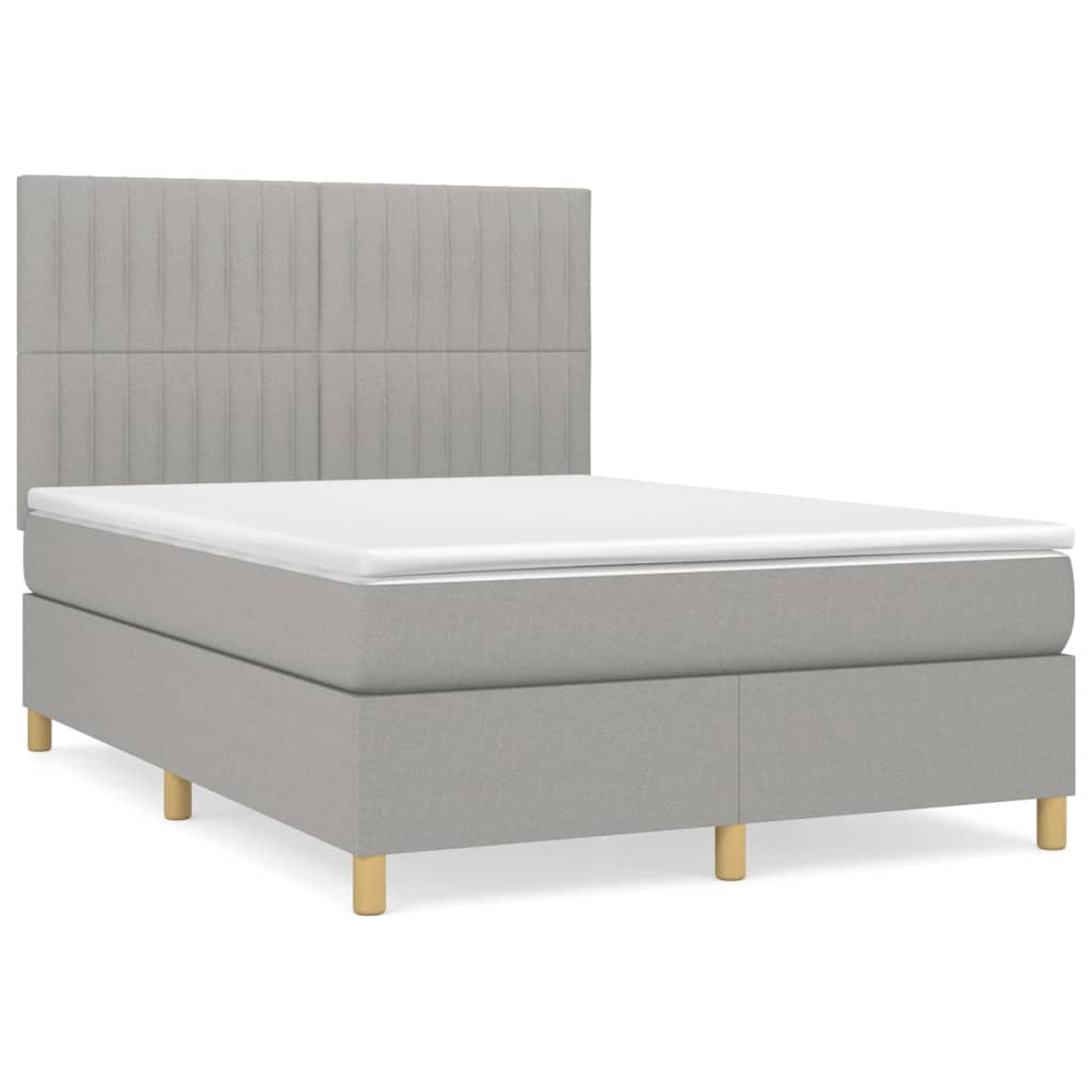 Giroletto a Molle con Materasso Grigio Chiaro 140x190cm Tessuto | homemem39