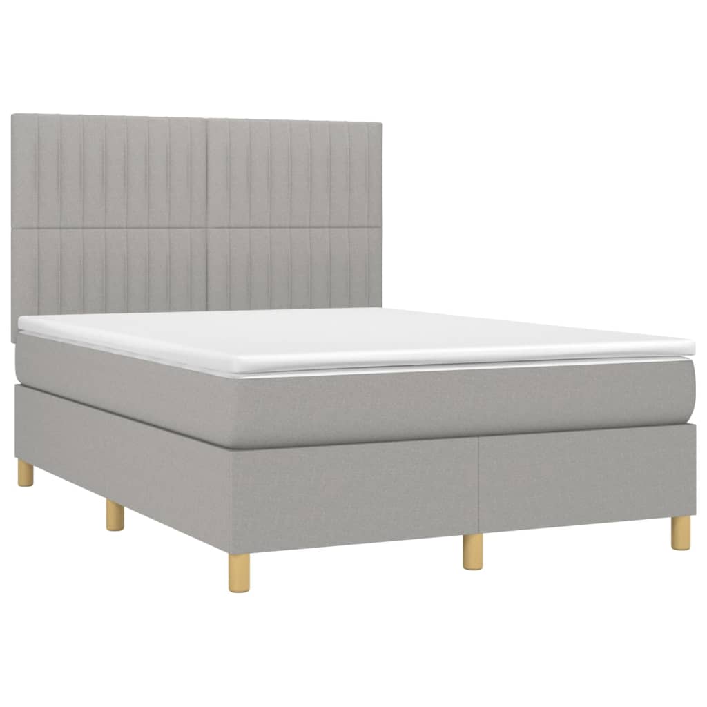 Giroletto a Molle con Materasso Grigio Chiaro 140x190cm Tessuto | homemem39