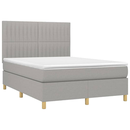 Giroletto a Molle con Materasso Grigio Chiaro 140x190cm Tessuto | homemem39