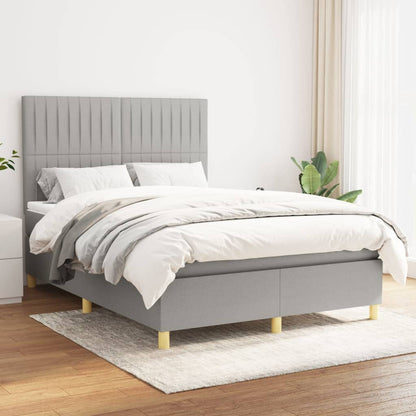 Giroletto a Molle con Materasso Grigio Chiaro 140x190cm Tessuto | homemem39