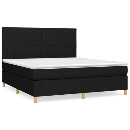 Giroletto a Molle con Materasso Nero 160x200 cm in Tessuto | homemem39