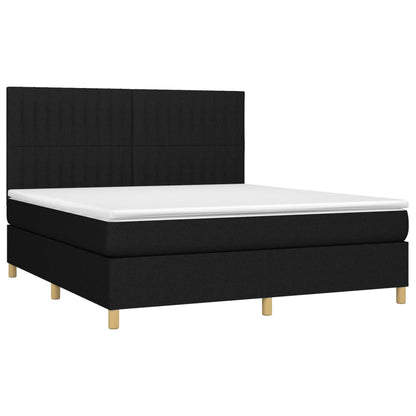 Giroletto a Molle con Materasso Nero 160x200 cm in Tessuto | homemem39