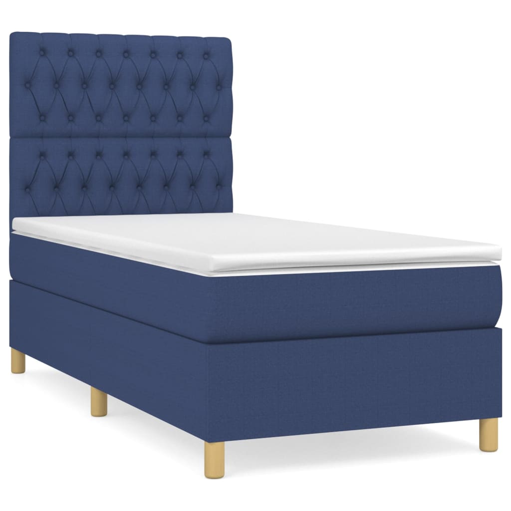 Giroletto a Molle con Materasso Blu 90x190 cm in Tessuto | homemem39