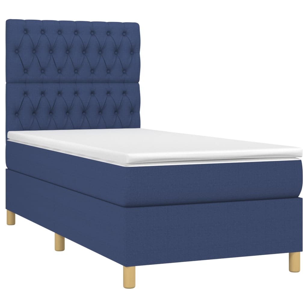 Giroletto a Molle con Materasso Blu 90x190 cm in Tessuto | homemem39