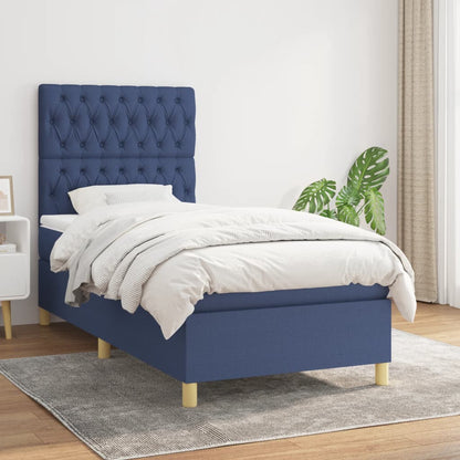 Giroletto a Molle con Materasso Blu 90x190 cm in Tessuto | homemem39