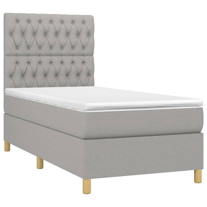 Giroletto a Molle con Materasso Grigio Chiaro 90x200 cm Tessuto | homemem39