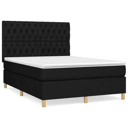 Giroletto a Molle con Materasso Nero 140x190 cm in Tessuto | homemem39