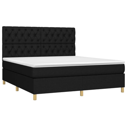 Giroletto a Molle con Materasso Nero 160x200 cm in Tessuto | homemem39