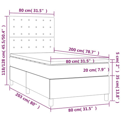 Giroletto a Molle con Materasso Blu 80x200 cm inTessuto | homemem39
