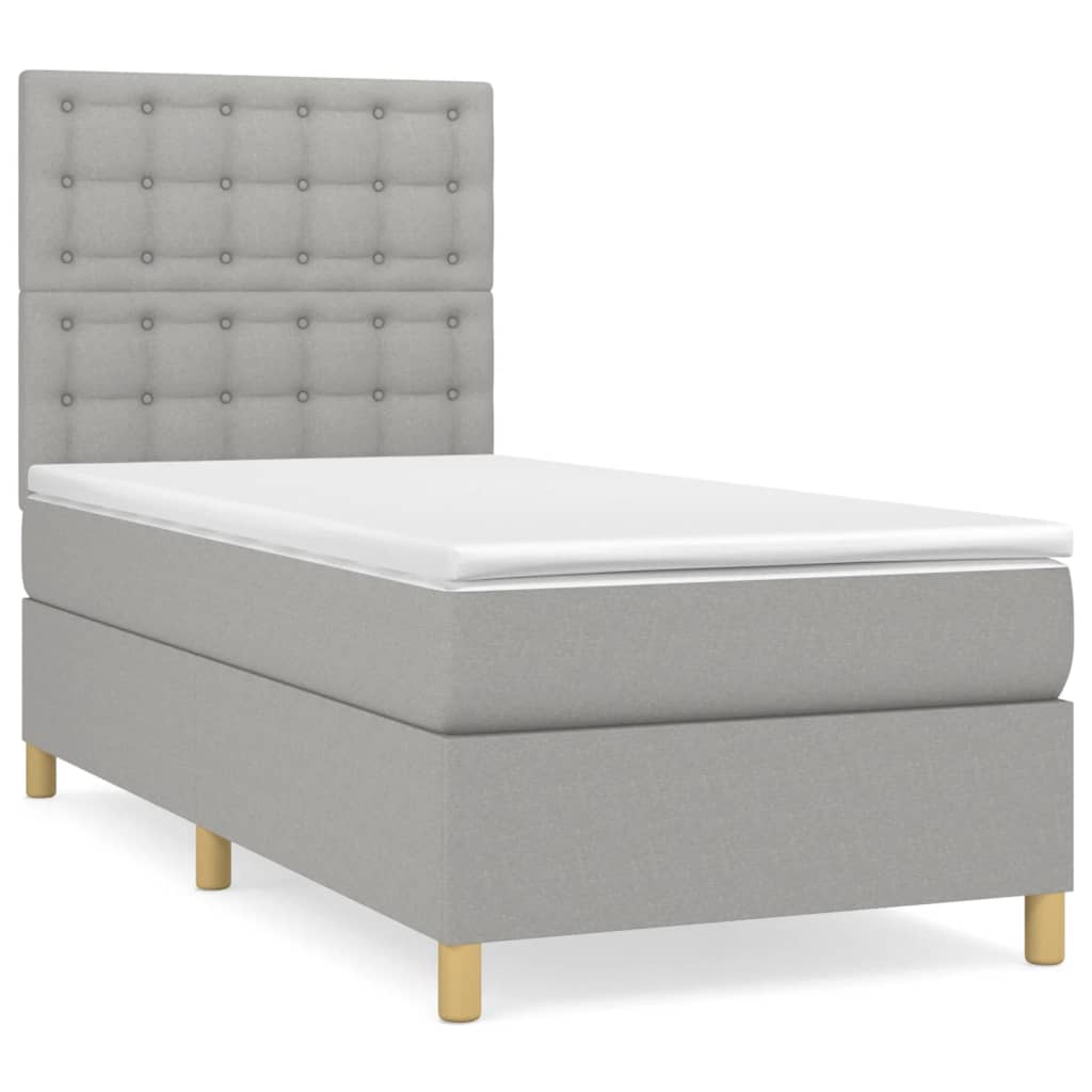 Giroletto a Molle con Materasso Grigio Chiaro 90x200 cm Tessuto | homemem39