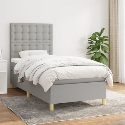 Giroletto a Molle con Materasso Grigio Chiaro 90x200 cm Tessuto | homemem39
