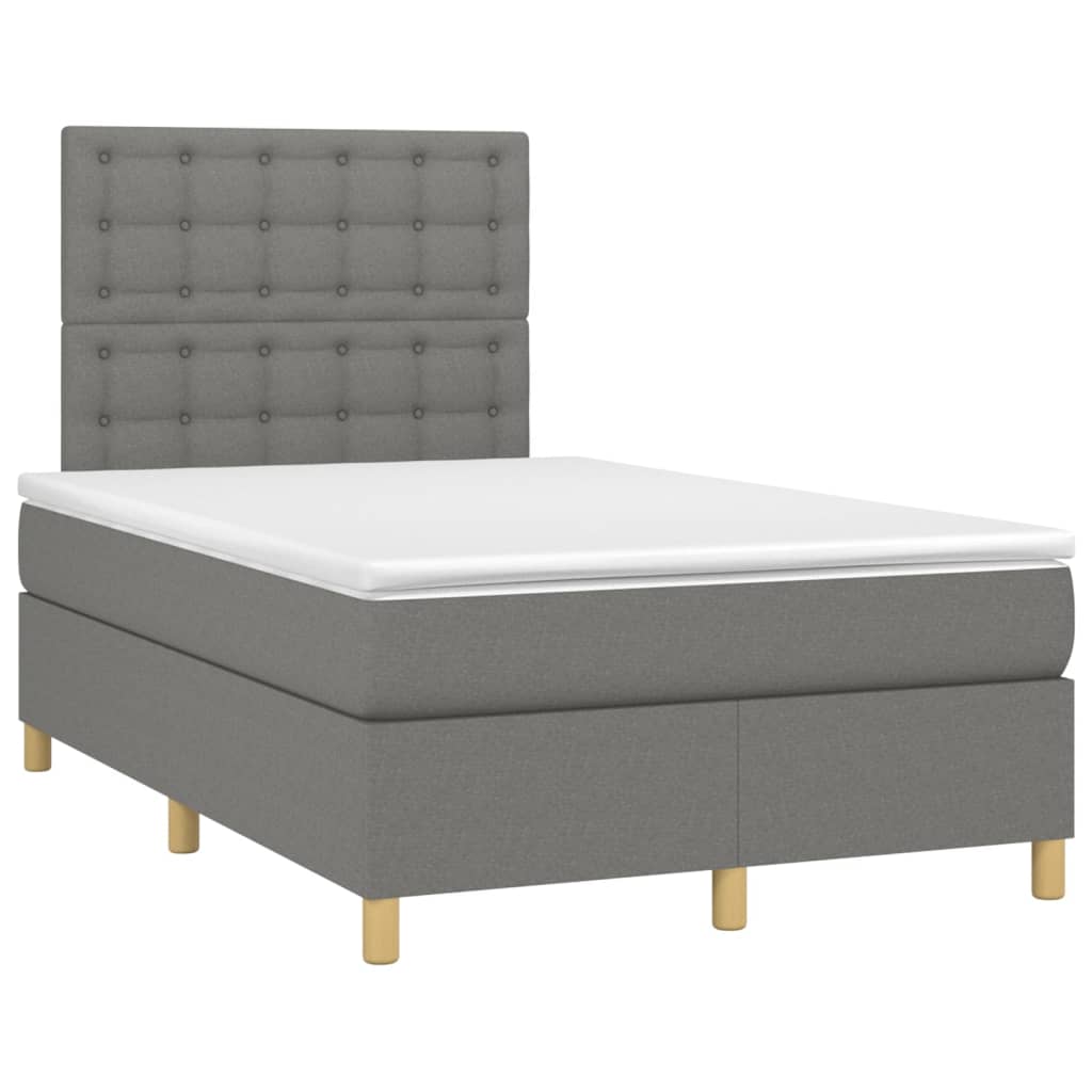 Giroletto a Molle con Materasso Grigio Scuro 120x200 cm Tessuto | homemem39