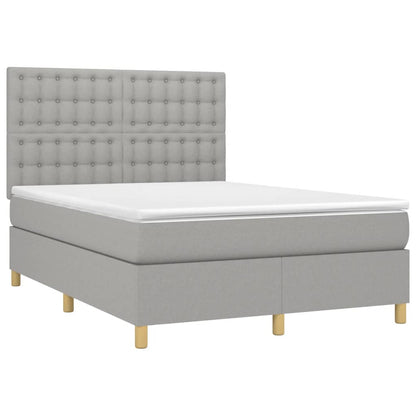 Giroletto a Molle con Materasso Grigio Chiaro 140x190cm Tessuto | homemem39
