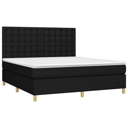 Giroletto a Molle con Materasso Nero 160x200 cm in Tessuto | homemem39