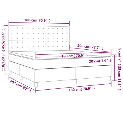 Giroletto a Molle con Materasso Marrone Scuro 180x200cm Tessuto | homemem39