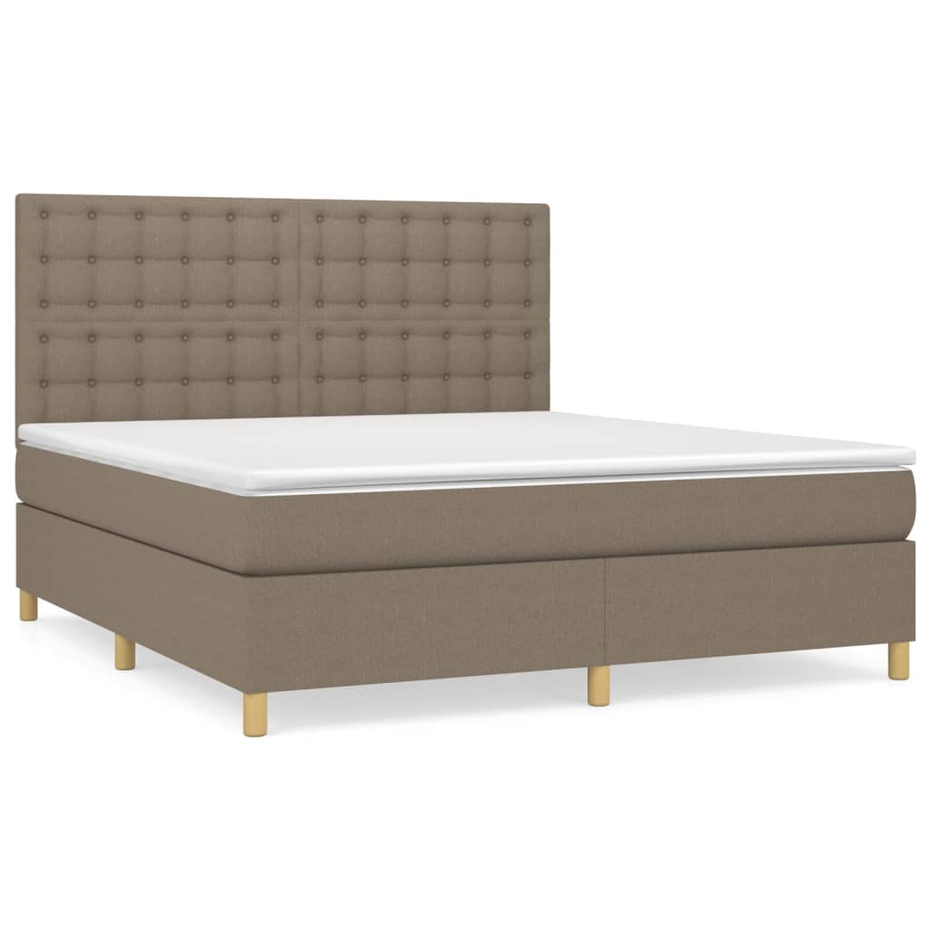 Giroletto a Molle con Materasso Tortora 180x200 cm in Tessuto | homemem39