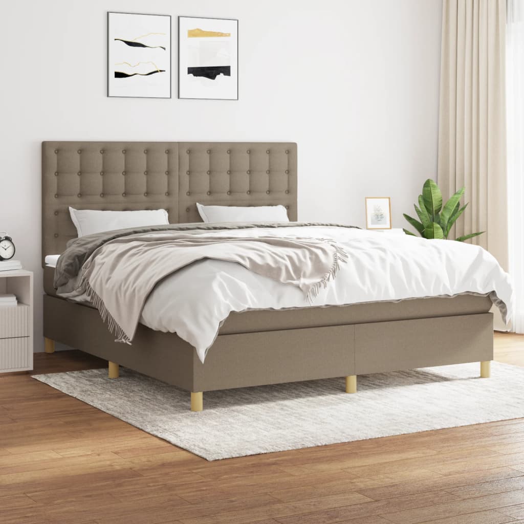 Giroletto a Molle con Materasso Tortora 180x200 cm in Tessuto | homemem39